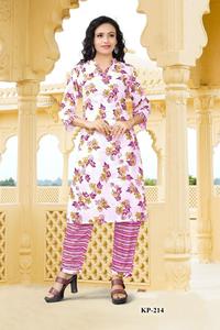 High on Demand Pure Cotton Printed Kurta Bottom Set para niñas Trajes de uso diario disponibles a precio mayorista - Product Image 2