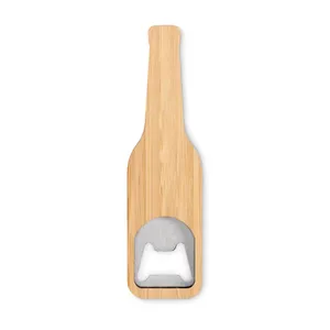 Ouvre-bouteille en bambou personnalisé BUPER, gadgets uniques pour une ouverture facile - Product Image 5