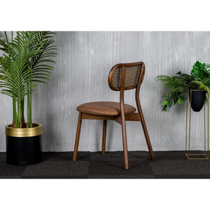 Élégante chaise en bois rembourrée en peluche confort de luxe pour bureau à domicile, hôtel et extérieur - Product Image 4