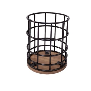 Iron & Wood Pen <b>Holder</b> Office Stationary Use Votive Art Accessories Pencil Holding Stand Pure Metal Pens <b>Holder</b> Pen Rack - Product Image 1