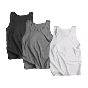 Best Seller Three-hole Shirt Men Wear Tank Top Wholesale Price Colorfast 100% Cotton Fabric Men's Clothing Made In Vietnam