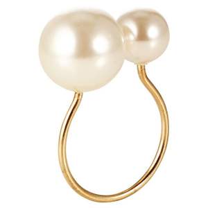 Anneau de serviette en métal doré de luxe moderne de qualité supérieure, double perle, élégant, décoration de table, magnifique pour les mariages, les fêtes et les dîners - Product Image 5