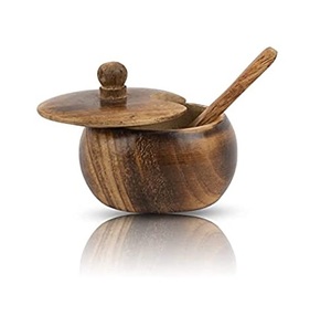 Olla de azúcar de madera de la mejor calidad, accesorios de cocina, olla de Acacia de lujo, precio al por mayor - Product Image 6