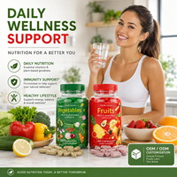 Capsules de fruits et légumes OEM, à base de plantes, sans gluten, nutrition quotidienne, antioxydant, complément bien-être, soutien à la santé digestive