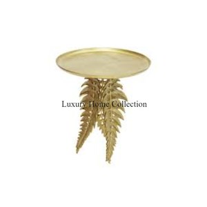 Diseño de hojas Mesa auxiliar de metal Forma cilíndrica Diseñador Aspecto elegante Mesa de acento hecha a mano Muebles de sala de estar La mejor calidad - Product Image 5