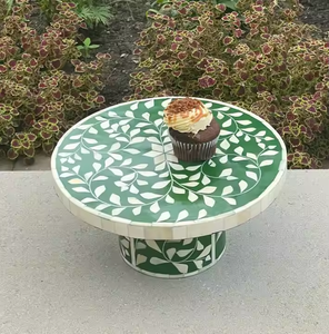 Soporte de pastel con incrustaciones de hueso ecológico de un solo nivel, diseño Floral, Color personalizado, exhibición de bodas y eventos, herramientas de pastelería, servidor de rosquillas - Product Image 5