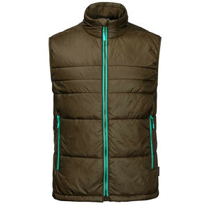 Gilet rembourré doublé en polyester sans manches à col roulé veste en duvet gilet de course manteau coupe-vent de voyage d'hiver pour hommes - Product Image 3