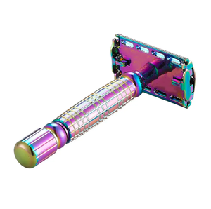 Rasoir de sécurité à double tranchant en métal avec ouverture papillon Rasoir pour homme (multicolore) pour voyage en famille Hôtel en acier inoxydable par ANAAIF - Product Image 4