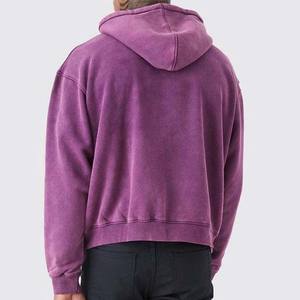 Conjunto de Sudadera con Capucha y Pantalones Deportivos para Hombre, Estilo Holgado, Grueso, Sólido, Otoñal, Desgastado, 450 g/m², Lavado Ácido Vintage - Product Image 2