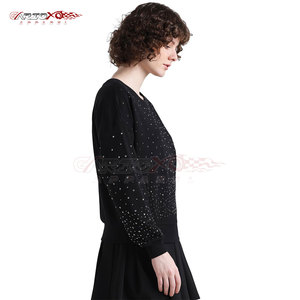 Sweat-shirt strass pour femmes avec coupe confortable et lettrage audacieux Sweat-shirt strass pour femmes - Product Image 5