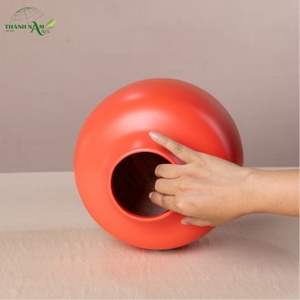 Vase de table en bambou fait main en spirale moderne - Écologique et durable, accents décoratifs pour la maison avec diamètre personnalisé - Product Image 2