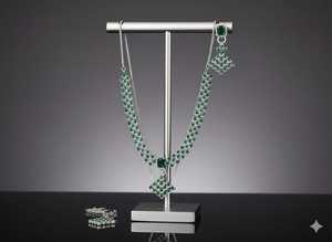 Ensemble de collier de luxe en diamant CZ américain finition en rhodium blanc bijoux de créateur pour mariages festivals et célébrations - Product Image 3