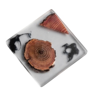 Best Quality Handmade Wooden Coasters Non-Slip <b>Epoxy</b> Resin Acacia Wood Mats & Pads for Drinks Tea Placemats - Product Image 3