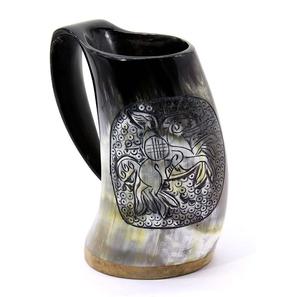 Tasses à corne de bœuf faites à la main, élégantes, écologiques, de qualité supérieure, chope Viking avec logo gravé et personnalisé - Product Image 6
