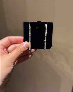 <b>Emerald</b> & Lab Diamond Dangly <b>Earrings</b> Versatile Lengths Mix Cut Design to Suit Your Face Shape - Product Image 1