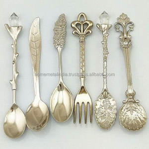 Ensemble de couverts de cuisine 5 pièces au design martelé fourchette couteau à beurre cuillère à dessert couverts en acier de qualité supérieure pour la salle à manger et la cuisine - Product Image 2