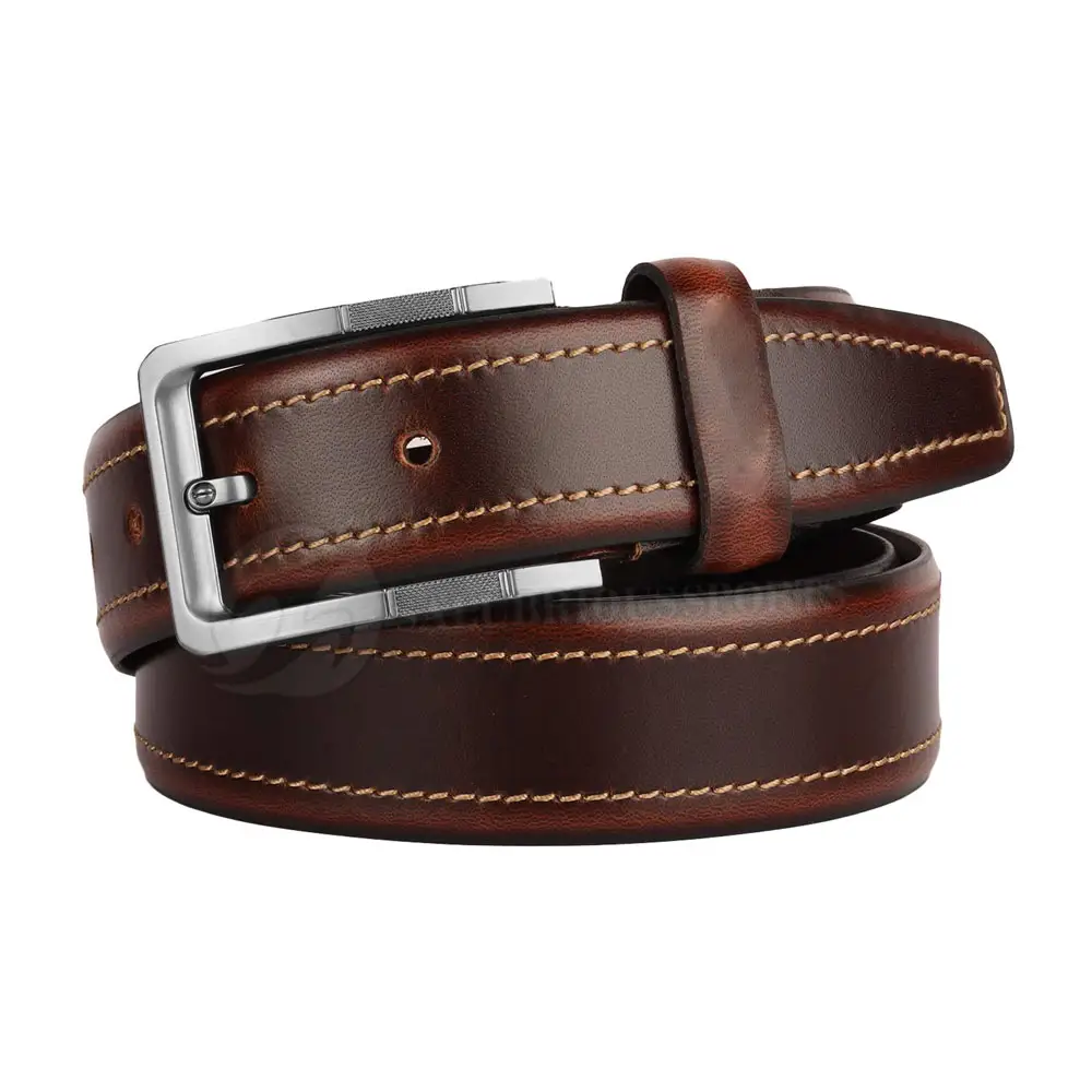 Custom Men Classic Vintage Pin Buckle Luxury Strap Genuine Pu Leather Belt For Man