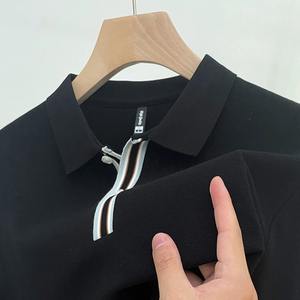 Couleur unie pour hommes de haute qualité pour polo respirant 100% coton pull à col décontracté d'affaires. M-4XL - Product Image 5