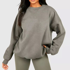 Venta al por mayor de sudaderas de cuello redondo de lana de peso pesado vintage mujer de gran tamaño para la venta hoodi para hombre - Product Image 5