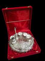 Plateau de prière en argent allemand spirituel, ensemble de thali dans un coffret cadeau en velours pour l'inauguration de la maison, Diwali Inde, cadeaux de mariage en gros