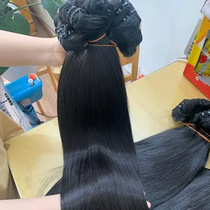 [Более гладкий] вьетнамский пучок человеческих волос, выровненный по кутикуле, прямые 46-дюймовые пучки волос Камбоджийские необработанные пучки натуральных волос