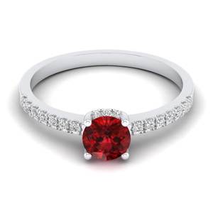 Anillos de Plata de Ley 925 con Moissanita de Claridad VVS y Granate Rojo Natural, Certificados por GRA, Joyería Fina para Mujer - Product Image 1