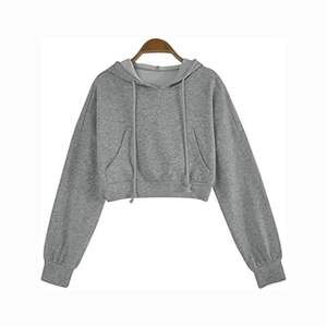 Chándales con capucha para mujer, ropa informal para correr con logotipo privado, Color gris - Product Image 4