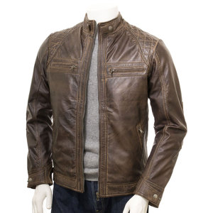 Veste de rue haute en cuir de vache d'hiver pour hommes la plus vendue | Veste en cuir respirante imperméable à col montant de qualité supérieure - Product Image 3