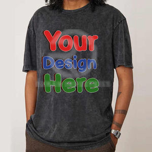 Acid Wash Summer T-shirt Hommes T-shirt surdimensionné Impression personnalisée T-shirts personnalisés 100% coton Boxy Fit T-shirt Fabricant - Product Image 4