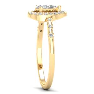 Bague Halo en Argent Sterling 925 avec Moissanite Taille Poire 0,61 Carat pour Femme – Bague de Fiançailles et de Demande en Mariage de Luxe – Vente en Gros REYES - Product Image 3