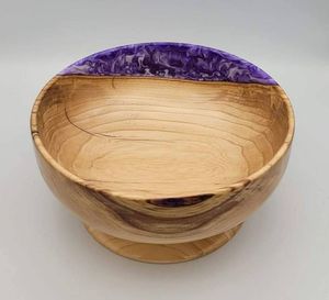 Bol élégant en résine de bois Pièce maîtresse de décoration intérieure artisanale unique Matériau naturel Design moderne - Product Image 3