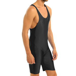 Vente chaude Plus La Taille Personnalisé Maillots De Lutte Pour Hommes Spandex Polyester Tissu Respirant Sportswear Côtelé Bordure Gilet Vente - Product Image 5