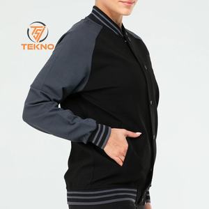 2025 <b>Women's</b> Black Wool Varsity <b>Jacket</b> Embroidery Crop Design Full Cotton Filling Solid School Collage Letterman <b>Jacket</b> Long - Product Image 5