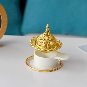 Nueva decoración del hogar Oriente Medio portátil islámico Ramadán árabe Bakhoor quemador de incienso de cerámica y Metal - Product Image 4