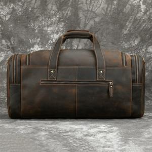 Sac de voyage en cuir suédé avec LOGO personnalisé, sac de nuit en cuir pour le week-end, sacs à main de grande capacité - Product Image 4