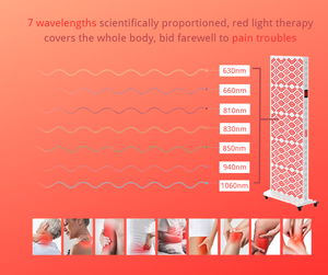 GLPE APO-1800 Staande Volledige Lichaams Rood Licht Therapie Paneel Machine 7 Golflengten Infrarood LED SPCC Materiaal Pijnbestrijding Thuisgebruik - Product Image 3