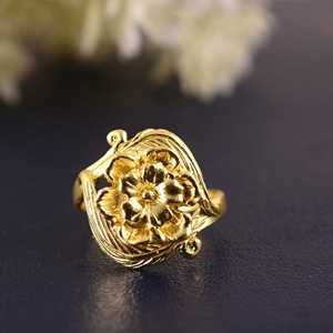 Anillo abierto de Camelia chapado en oro de 18 quilates para mujer, joyería de moda para bodas, fiestas, aniversarios - Product Image 3