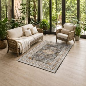 พรมเชนิลล์ลายดอกไม้แบบดั้งเดิมสีทองแดง รุ่น LXDP-0185 จาก RUGS DEPOT สำหรับขายส่ง ซักเครื่องได้ ไม่ลื่น - Product Image 6