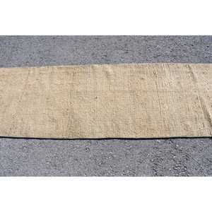 พรมวินเทจสไตล์ตุรกี, พรมปูพื้นขนาด 2.3x9.8 ฟุต, พรมขนสัตว์โมร็อกโกสีเบจเทา - Product Image 3