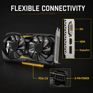 Nueva Tarjeta Gráfica GTX 1660 <span class=keywords><strong>SUPER</strong></span> de 6GB GDDR6 PCI Express de 192 Bits con Doble Ventilador para Juegos en 4K para PC de Escritorio - Product Image 4