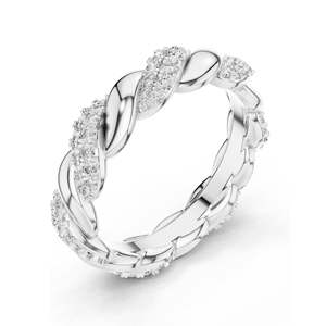 แหวนเพชรทรงบิดเกลียว 0.658 กะรัต สำหรับผู้หญิง ความใส VVS-VS EF ทอง 18KT, 14KT, 10KT และเงิน 925 สีโรสโกลด์, สีเหลือง, สีขาว - Product Image 4