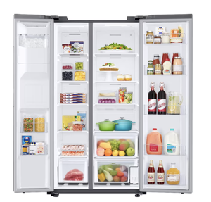 Résistant aux traces de doigts, compatible avec les camping-cars, 27,4 pieds cubes. Machine à glaçons de profondeur standard de 36 pouces de large avec distributeur d'eau et de glace - Product Image 1