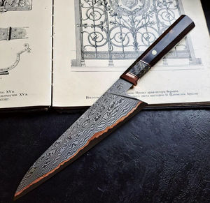 Couteau de chef en acier inoxydable fait main de qualité supérieure, autre manche, lame tranchante comme un rasoir, cuisine de luxe, chasse en plein air, personnalisable OEM - Product Image 5