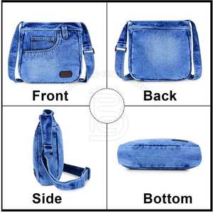 Sac à main en jean avec logo personnalisé, vêtements décontractés, léger, écologique, sac fourre-tout en jean pour femmes - Product Image 5