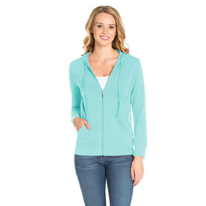 Sweats à capuche zippés de haute qualité pour femmes sweats à capuche personnalisés Aqua dye sweats à capuche avec logo personnalisé grande taille sweats à capuche zippés pour femmes - Product Image 4