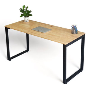 HBRT003 Escritorio de Oficina Minimalista de Madera de Caucho de 140x60cm, Fácil de Montar, Diseño Rectangular para Uso en Oficina - Product Image 1