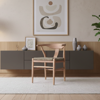 Chaise de salle à manger en bois massif au design moderne et contemporain avec hauteur réglable pour hôtel, restaurant, entrepôt