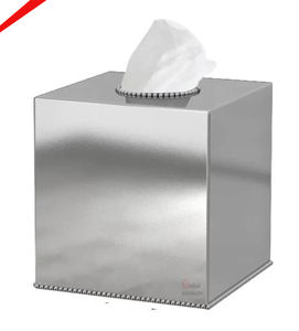 Boîte à mouchoirs en métal argenté faite à la main de qualité supérieure pour hôtels et restaurants - Product Image 4