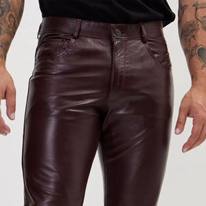 กางเกงหนังแท้สำหรับผู้ชายกางเกงหนังแท้สำหรับผู้ชายกางเกงหนังสไตล์ล่าสุด - Product Image 4