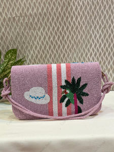 Sac à main en forme d'oiseau tropical perlé rose, entièrement fait à la main en Inde, sac de soirée pour femmes, sac de créateur de luxe pour mariage, sac à main fait à la main - Product Image 5